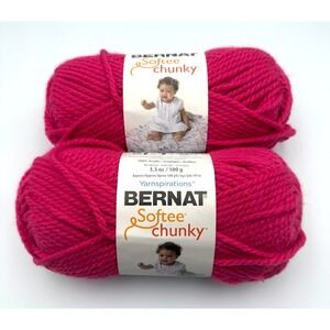 BERNAT Softee  Chunky Hot Pink - 2 Skeins - 1 Dye Lot